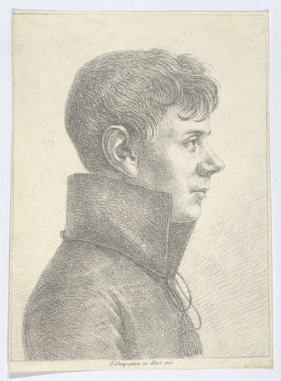 横顔の若い男の肖像、1808年、1808年。 作： Paul Anton Skerl