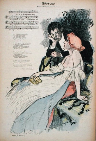 ジャン・グランドーの詩のためのイラスト「Neurosis」、1896年頃（カラーリトグラフ） 作： Paul Balluriau