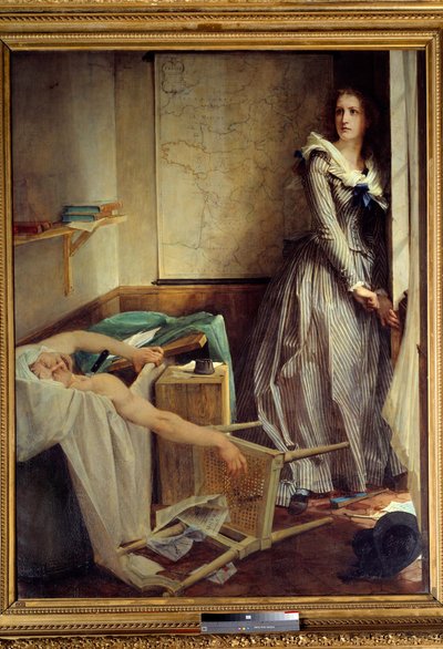 フランス革命。「ジャン・ポール・マラット暗殺時のシャルロット・コルデー（1768-1793）」 ポール・ボードリ（1828-1885）の絵画 作： Paul Baudry