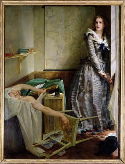 シャルロット・コルデーの肖像 (1768-93) 作： Paul Baudry