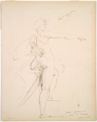 Marsyas recto、Face in Profile verso、1860年代後半のアポロの研究。 作： Paul Baudry