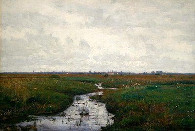 ダッハウの近くの草原の小川 作： Paul Baum