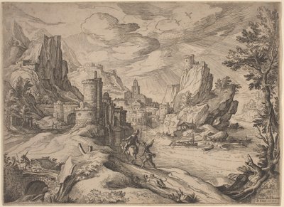 旅人のいる川の風景 作： Paul Bril