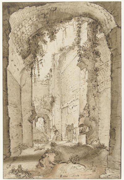 パラティーノの丘にあるセプティムス セウェルスの宮殿の遺跡 作： Paul Bril