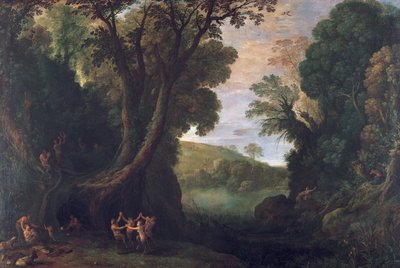 サテュロスのいる風景と神話の風景 作： Paul Bril