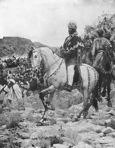 Etiopian musta, Menelik II (1844-1913) Adowan taistelussa 1897 (katso myös 287703) 作： Paul Buffet