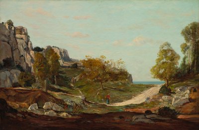マルセイユ近郊、サン・アンドレの風景 1865年頃（油彩、木板） 作： Paul Camille Guigou