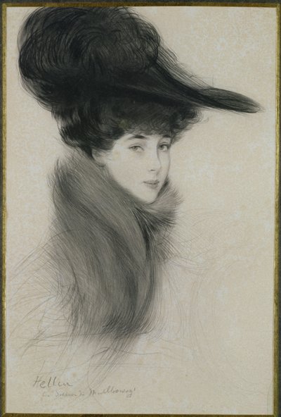 コンスエロヴァンダービルト（1877-1964）マールボロ公爵夫人、1901年頃（ドライポイント） 作： Paul Cesar Helleu