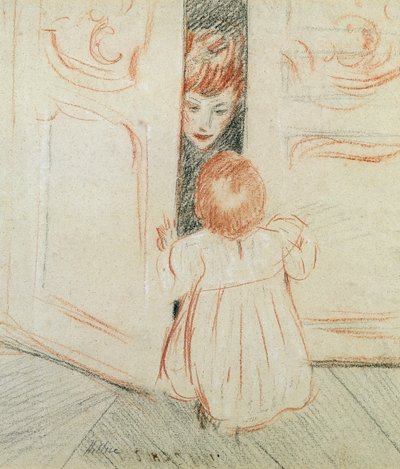 かくれんぼ（紙に色鉛筆） 作： Paul Cesar Helleu