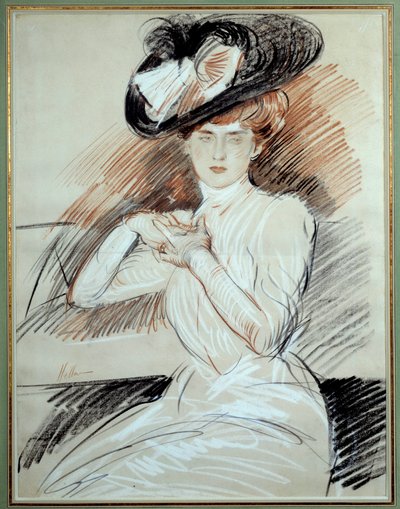 マダム・ヘレウドローイング ポール・ヘレウ（1859-1927） 20世紀バイヨンヌ、ボナール美術館 作： Paul Cesar Helleu