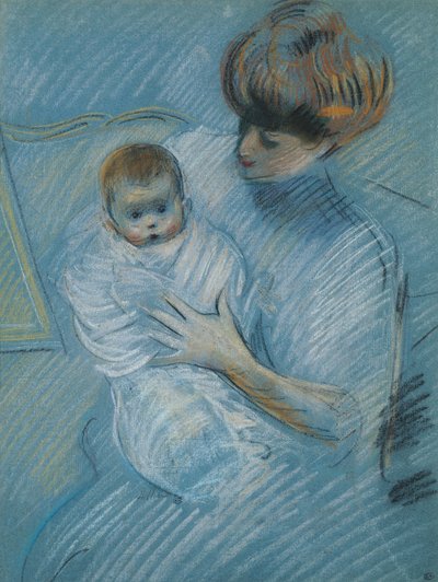 マタニティ（紙にパステル） 作： Paul Cesar Helleu