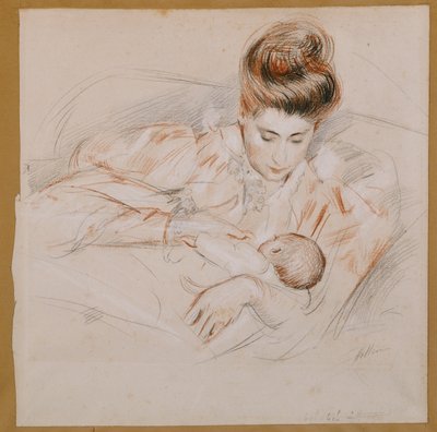 お母さんと子供 作： Paul Cesar Helleu