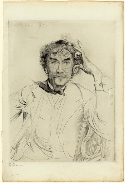ジェームズ・マクニール・ウィスラーの肖像 作： Paul Cesar Helleu