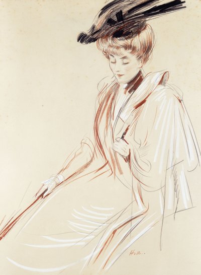 女性の肖像画、 作： Paul Cesar Helleu
