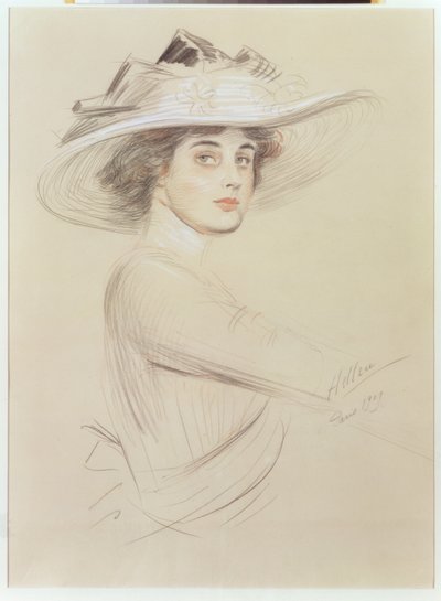 女性の肖像、1909 作： Paul Cesar Helleu