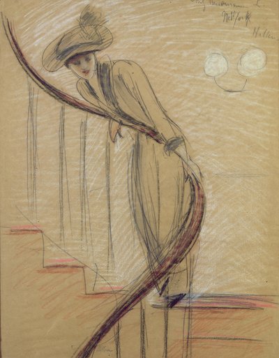 階段（紙にクレヨン） 作： Paul Cesar Helleu