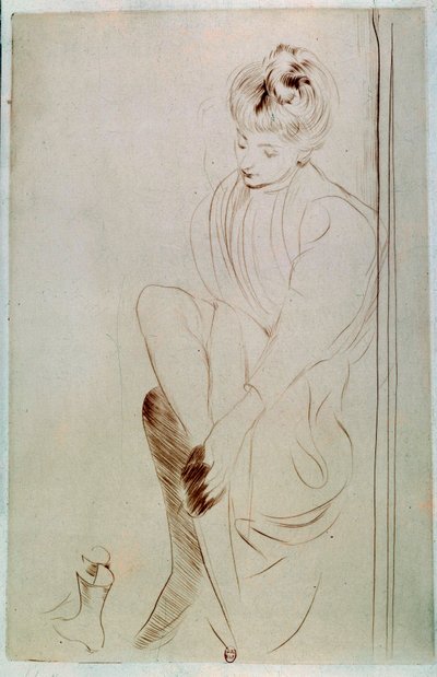 若い女性が三国志を描く ポール・ヘリュー（1859-1927）作 20世紀 パリ、B.N. 作： Paul Cesar Helleu
