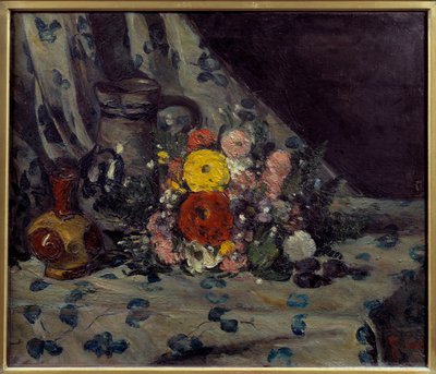 黄色いダルヒアの入った花束 ポール・セザンヌ（1839-1906）の絵画 1873年 日。0,54x0,64 m パリ、オルセー美術館 作： Paul Cézanne
