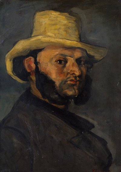 麦わら帽子をかぶったグスタフ・ボイヤー 作： Paul Cézanne