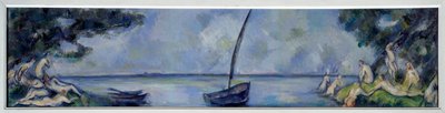 La barque et les batheuses ポール・セザンヌ（1839-1906）の絵画 1890年 日 0.3x1.25 m パリ、オランジュリー美術館 作： Paul Cézanne