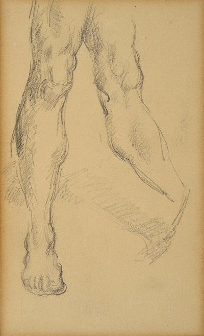 脚の研究。 ポール・セザンヌ (1839-1906) の素描。 紙の上でリードします。 薄暗い: 19,4x11,8cm。 ミュゼ グラネ、エクス アン プロヴァンス。 作： Paul Cézanne