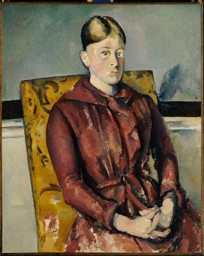 セザンヌ夫人と黄色い肘掛け椅子 作： Paul Cézanne