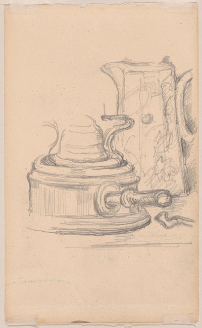 ミルクジャグとアルコールストーブ 作： Paul Cézanne