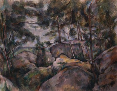 森の中の岩 作： Paul Cézanne
