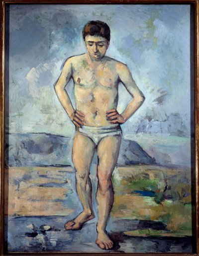 The Bather 絵画 Paul Cezanne (1839-1906) 1885 Sun.1,27x0,96 m ニューヨーク、近代美術館 作： Paul Cézanne
