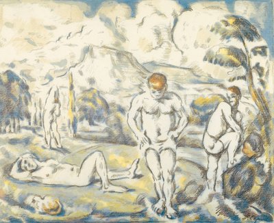 入浴者（大皿） 作： Paul Cézanne
