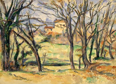 Jas deBouffanの近くの木々と家 作： Paul Cézanne