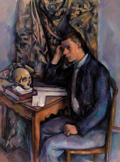 青年と頭蓋骨 作： Paul Cézanne