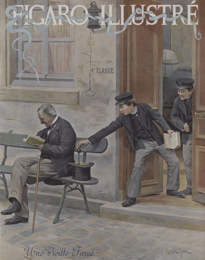 古いジョーク（古いジョーク）。ルフィガロイラストの表紙、1896年10月 作： Paul Charles Chocarne Moreau