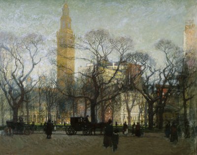 午後のマディソンスクエア 作： Paul Cornoyer