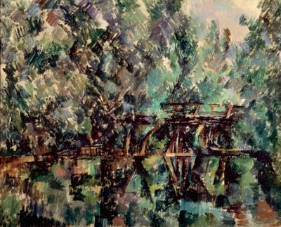 池にかかる橋、c1898。 作： Paul Cézanne