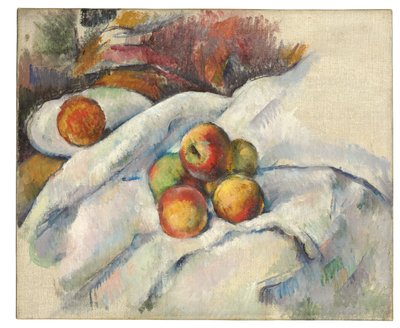 布の上のリンゴ、1885年 作： Paul Cézanne