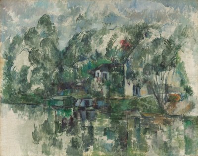 水の端で、c。 1890年。 作： Paul Cézanne