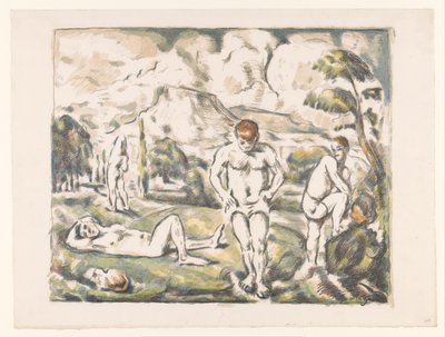 丘陵地で入浴する男性 レ グラン ベニュール Baigneurs au repos 作： Paul Cézanne