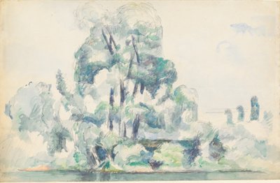 メダンのセーヌ川岸、1880～1885年。 作： Paul Cézanne