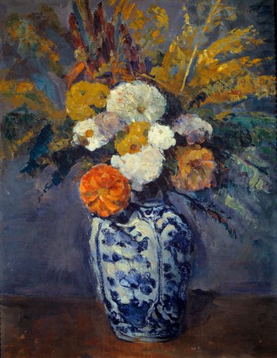ダリアの花束。ポール・セザンヌ（1839-1906）の絵画 作： Paul Cézanne