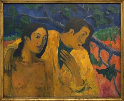 飛行（タヒチのイディール）。ポール・ゴーギャン（1848-1903）の絵画、油彩、キャンバス 作： Paul Cézanne