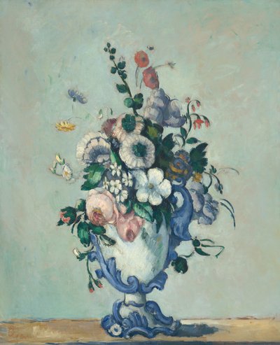 ロココ調の花瓶に入った花 作： Paul Cézanne
