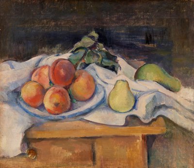 テーブルの上のフルーツ 作： Paul Cézanne