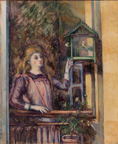鳥かごを持つ少女 作： Paul Cézanne