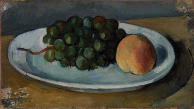 ぶどうと桃の皿 作： Paul Cézanne