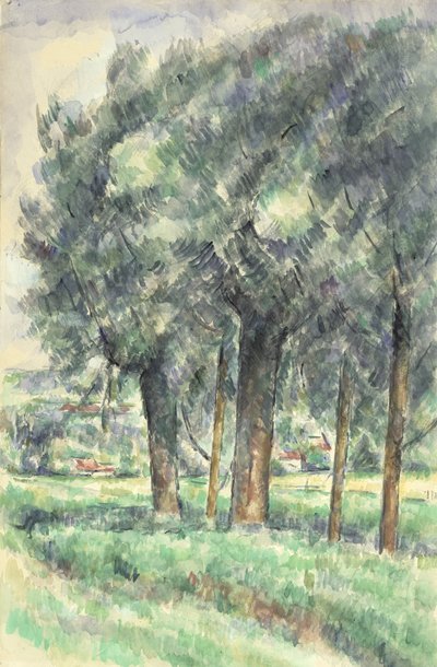 木のグループ、1877-80 作： Paul Cézanne