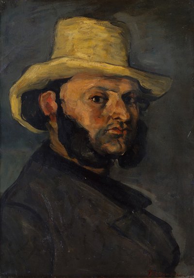 ギュスターヴ・ボイヤーb。麦わら帽子の1840年、1876-71年。 作： Paul Cézanne