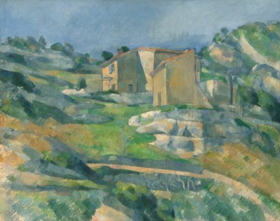 プロヴァンスの住宅: レスタック近くのリオー渓谷 作： Paul Cézanne