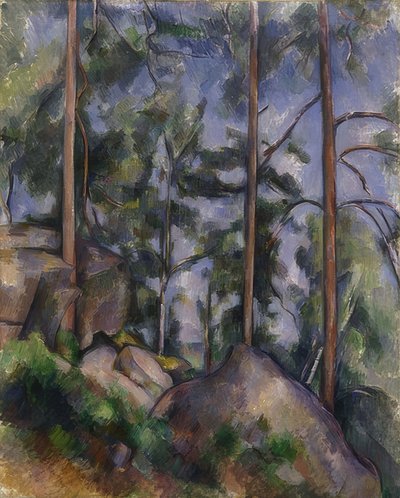 松の木と岩（フォンテーヌブロー？）。 1897年頃 作： Paul Cézanne