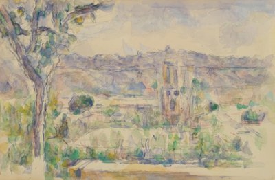 ローブのワークショップから見たエクス大聖堂 作： Paul Cézanne